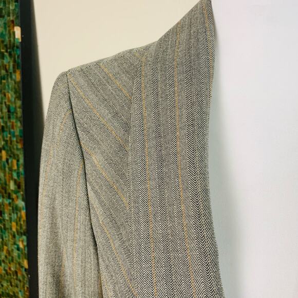 Classiques Entier Size 6 Blazer Jacket Gray Rust Pumpkin Stripe Career Office - Picture 9 of 16